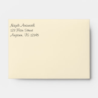 Cream Plain Simple A6 4x6 Return Address Envelopes