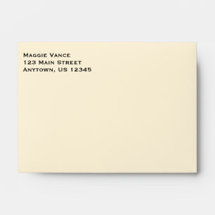 Cream Plain Simple A6 4x6 Return Address Envelopes