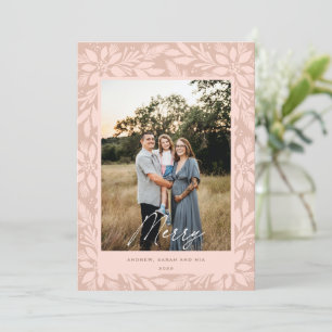 Cream Poinsettia Christmas Design Holiday Card