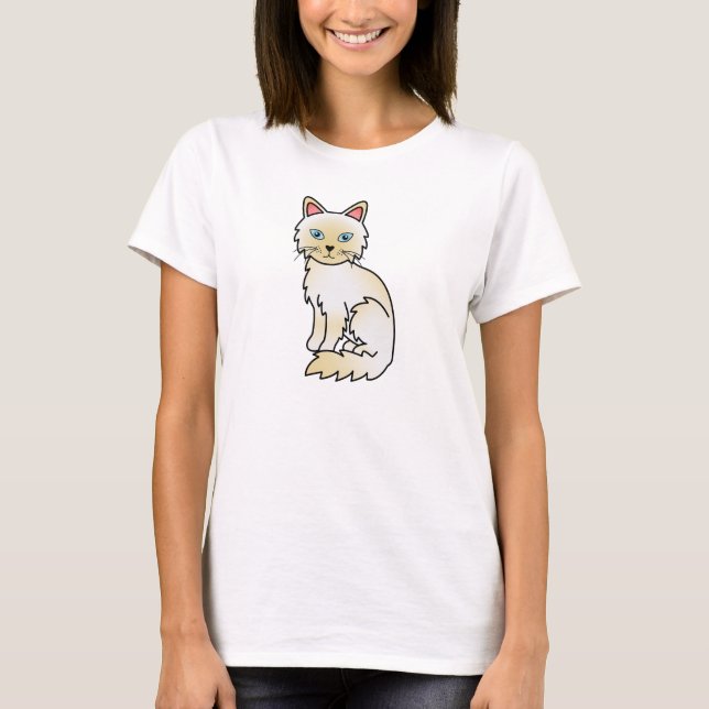Cream Point Birman / Ragdoll Cat T-Shirt (Front)