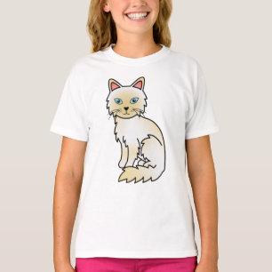 Cream Point Birman / Ragdoll Cute Cartoon Cat T-Shirt