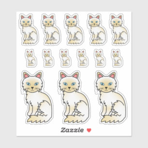 Cream Point Birman / Ragdoll Cute Cartoon Cats