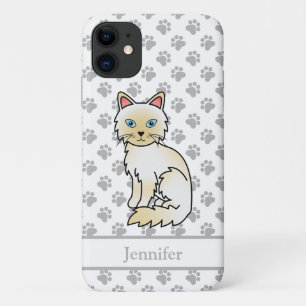 Cream Point Birman / Ragdoll Cute Cat & Name Case-Mate iPhone Case