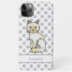 Cream Point Birman / Ragdoll Cute Cat & Name Case-Mate iPhone Case