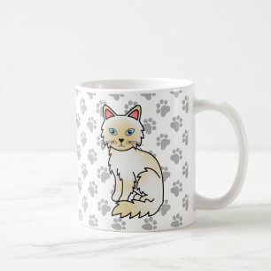 Cream Point Birman / Ragdoll Cute Cat & Paws Coffee Mug