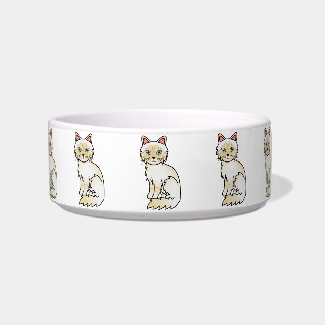 Cream Point Tabby Birman / Ragdoll Cat Bowl (Front)