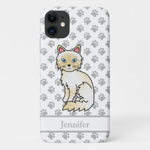 Cream Point Tabby Birman / Ragdoll Cat & Name Case-Mate iPhone Case