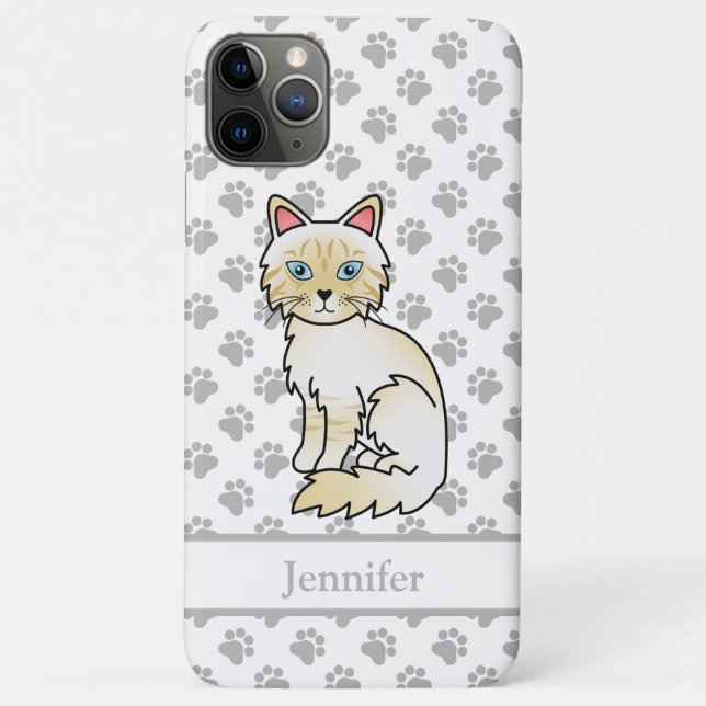 Cream Point Tabby Birman / Ragdoll Cute Cat & Name Case-Mate iPhone Case (Back)