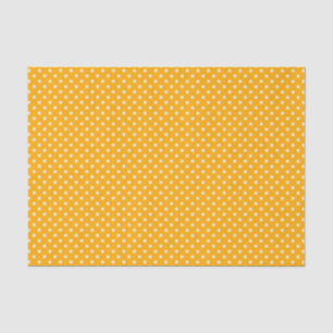 Cream Polka Dots On Yellow Tissue Paper