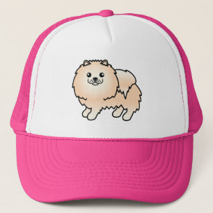 Cream Pomeranian Cute Cartoon Dog Trucker Hat