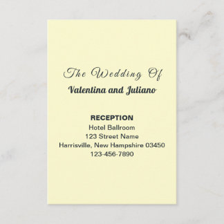 Cream Portrait Wedding Reception Enclosure Card