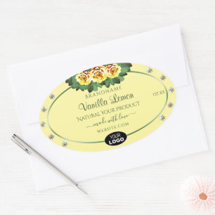 Cream Product Label Yellow Roses Diamonds Add Logo