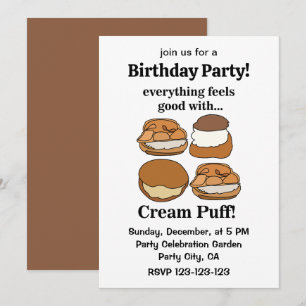 Cream Puff Food Dessert Birthday Party Invitation