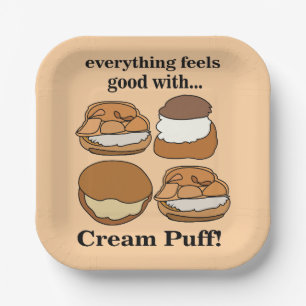Cream Puff Food Dessert Party Paper Plate