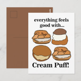 Cream Puff Food Dessert  Postcard