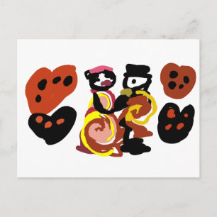Cream puff valentine's day dance postcard