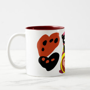 Cream puff valentine's day dance Two-Tone coffee mug