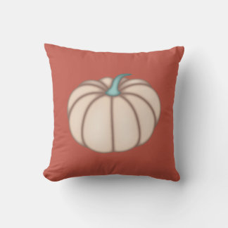 Cream Pumpkin on Dark Orange Throw Pillow