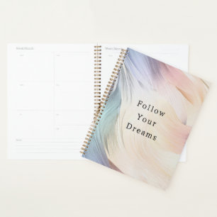 Cream Purple Aqua Pink Swirl Planner