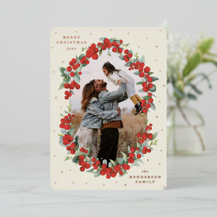 Cream Red Berries+Eucalyptus Christmas Photo