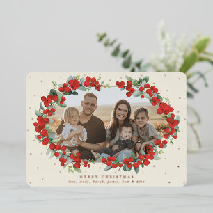 Cream Red Berry + Eucalyptus Christmas Photo