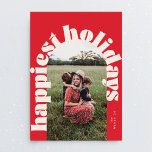 Cream Red Bold Typography Christmas One Photo Holiday Card<br><div class="desc">***please message me for matching designs*** _______________________ the design in this template are fully editable / customisable by you the customer - click personalise further button if you wish to move, add, delete, or make significant changes to the design _______________________ *if you have any DESIGN questions or need more designs...</div>