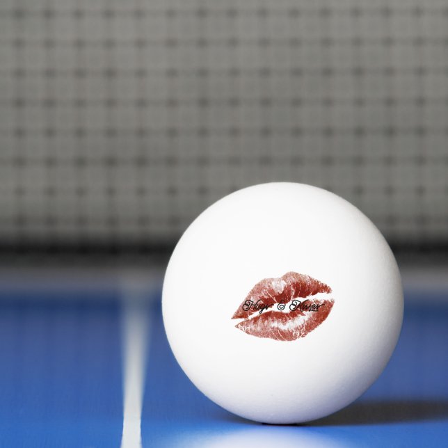 Cream Red Lips Kisses Flirty  Ping Pong Ball (Net)
