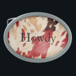 Cream Red Western Cowhide  Belt Buckle<br><div class="desc">Cream Red Black Western Cowgirl Cowboy Southwest Cowhide Christmas or any occasion</div>