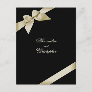 Cream Ribbon Wedding Announcement