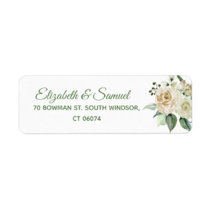 Cream Rose Wedding Bride Groom Names Template