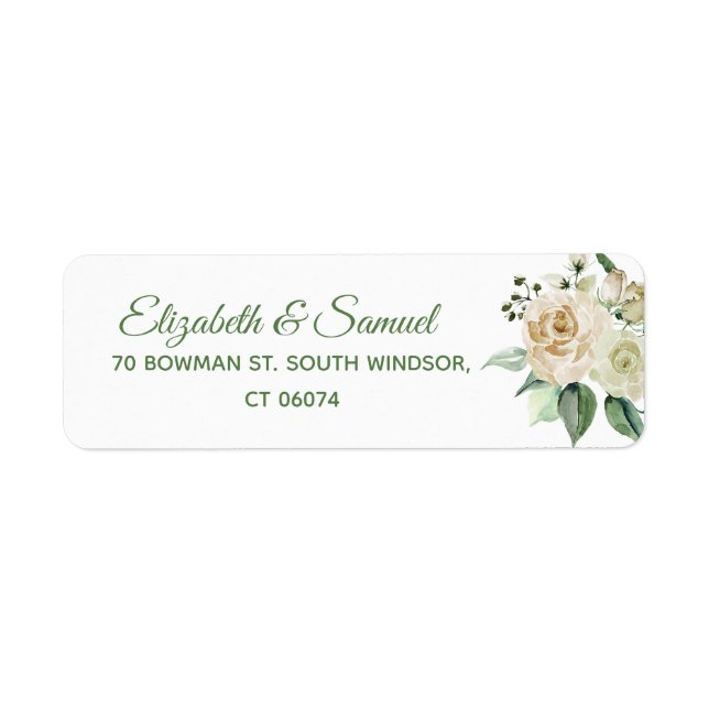 Cream Rose Wedding Bride Groom Names Template (Front)