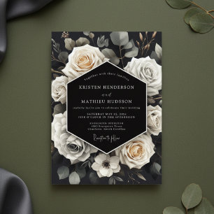 Cream Rose Woodland Wedding Invitation