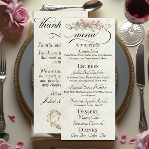Cream - Roses, Heart & Thank You Menu