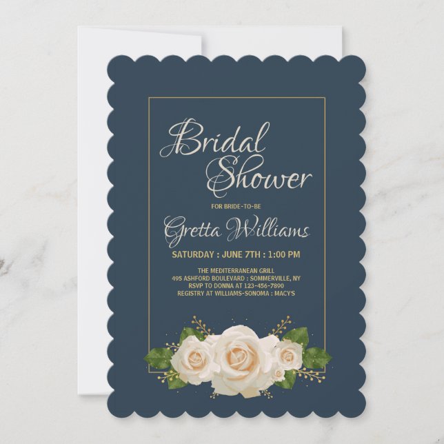 Cream Roses Invitation (Front)