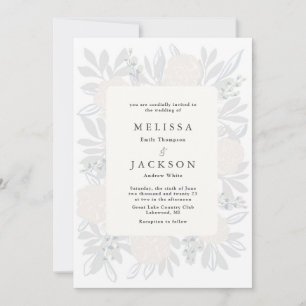 Cream Roses Wedding  Invitation