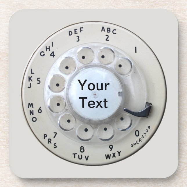 Cream Rotary Telephone Dial Coaster (Front)