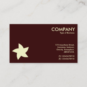 Cream Rotating Star Symbol - Dark Brown Business Card