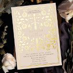 Cream Royal Mediaeval Sword Wedding<br><div class="desc">Celebrate your special day with this Royal Mediaeval Sword Wedding design. The design on the back of the invite is NOT real gold foil. You can customise this further by clicking on the "PERSONALIZE" button.</div>