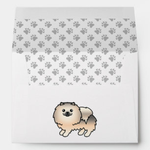 Cream Sable Pomeranian Cute Cartoon Dog Envelope