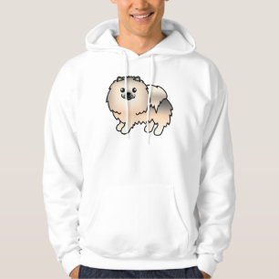Cream Sable Pomeranian Cute Cartoon Dog Hoodie