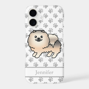 Cream Sable Pomeranian Cute Cartoon Dog & Name