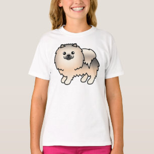 Cream Sable Pomeranian Cute Cartoon Dog T-Shirt