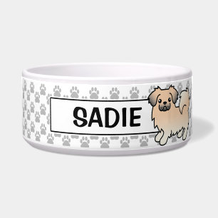 Cream Sable Tibetan Spaniel Cartoon Dog