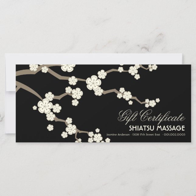 Cream Sakura Cherry Blossoms Gift Certificate (Front)