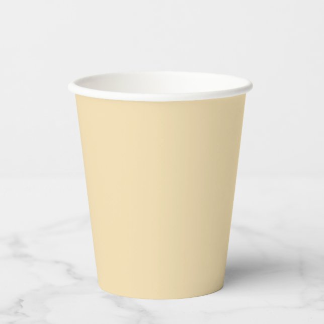 Cream / sand coastal beach wedding paper cups (Front)
