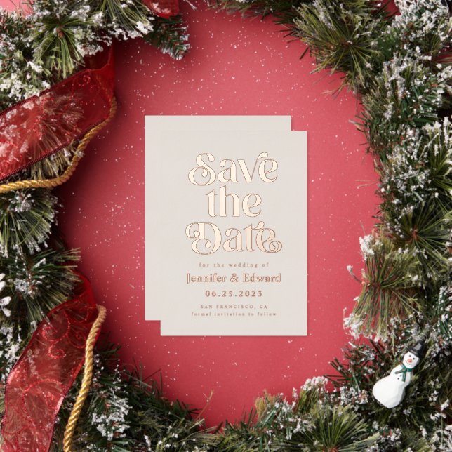 Cream Save The Date Retro Typography (Insitu)