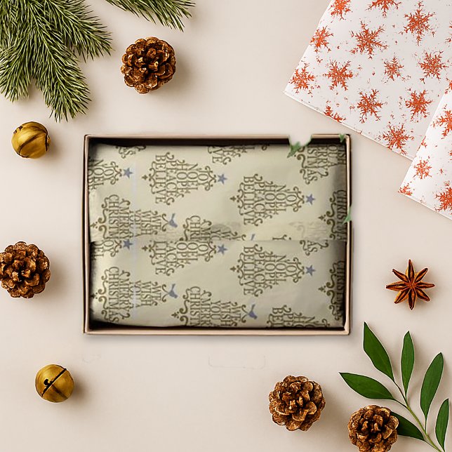 Cream Script Tree Pattern Festive Tissue Paper (Creator Uploaded)