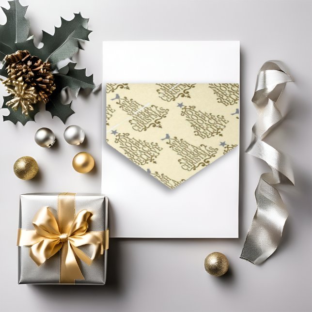 Cream Script Tree Pattern Festive Tissue Paper (Creator Uploaded)