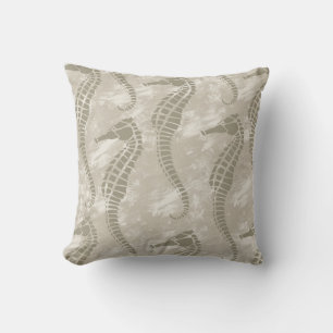 Cream Sea Horses Cushion