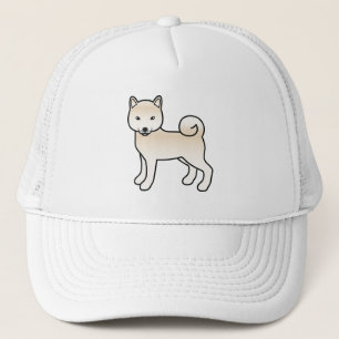 Cream Shiba Inu Cute Cartoon Dog Illustration Trucker Hat